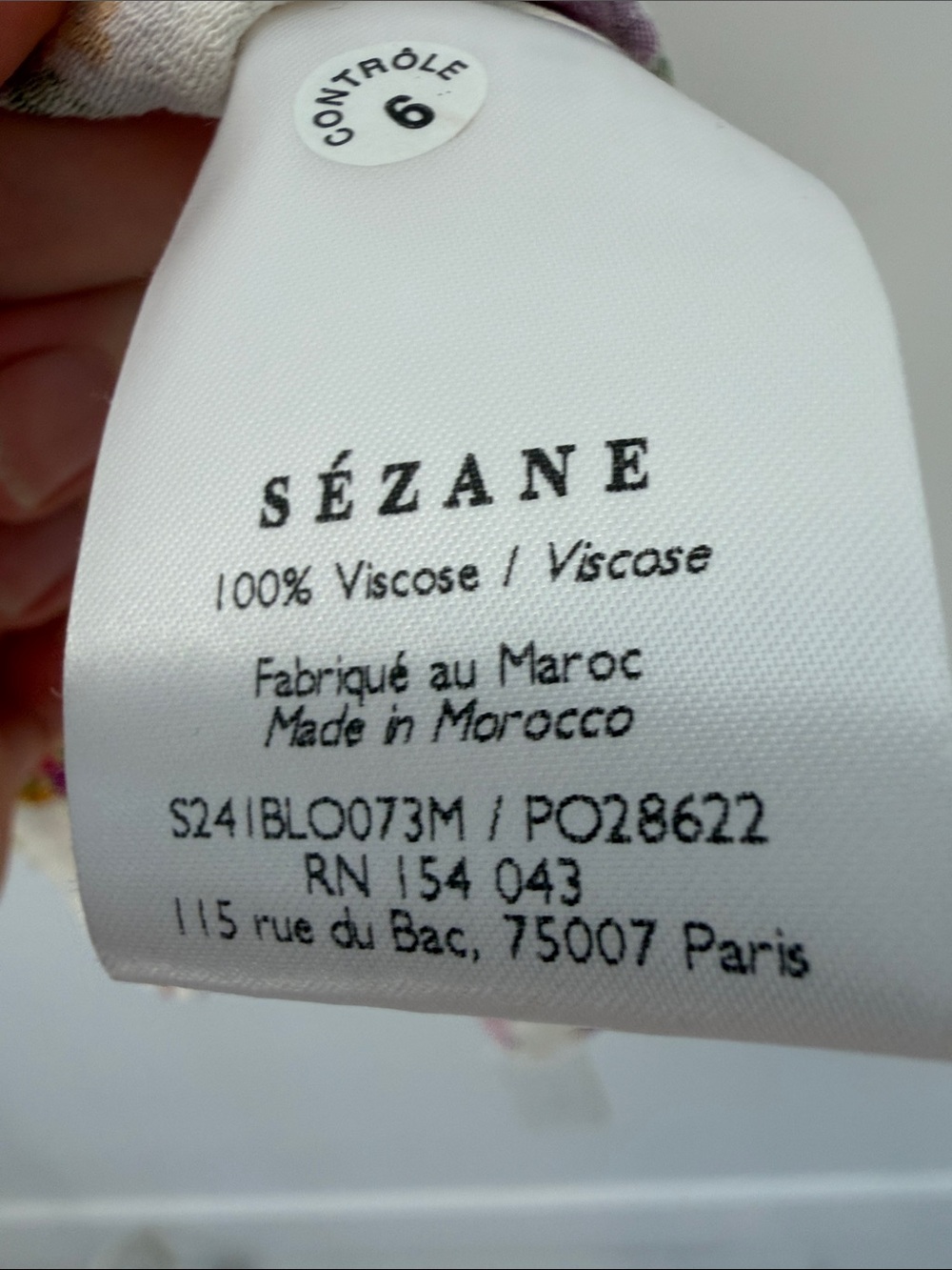 New!! Sézane Floral Tie-Shoulder Camisole in Cream with Pink Bouquet Print - Picture 5 of 6